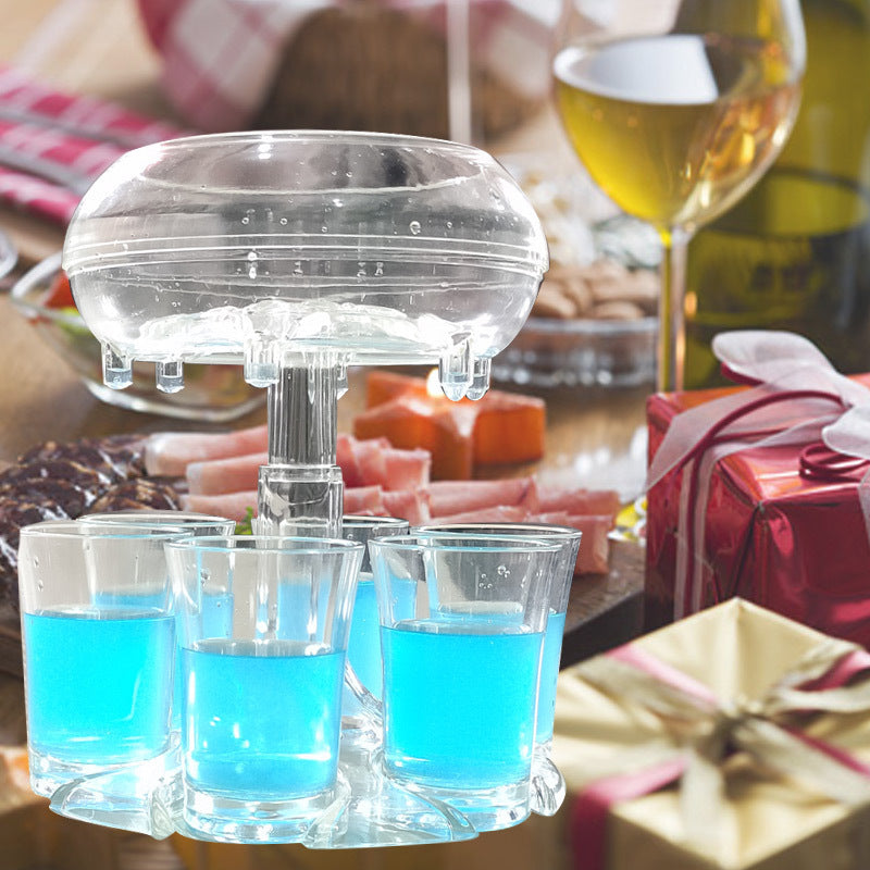 6-Shot Glass Wine Dispenser Rack