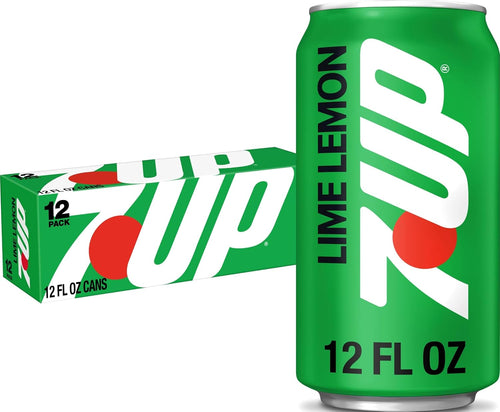 7UP Lemon Lime Soda, 12 Fl Oz Cans, 12 Pack