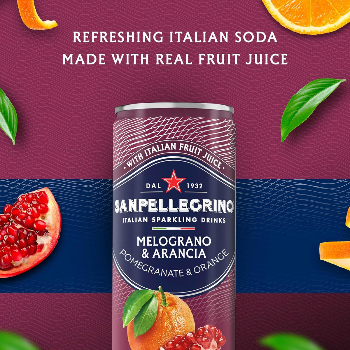 Sanpellegrino Crafted Soda Italiana, Pomegranate & Orange, 24 Pack