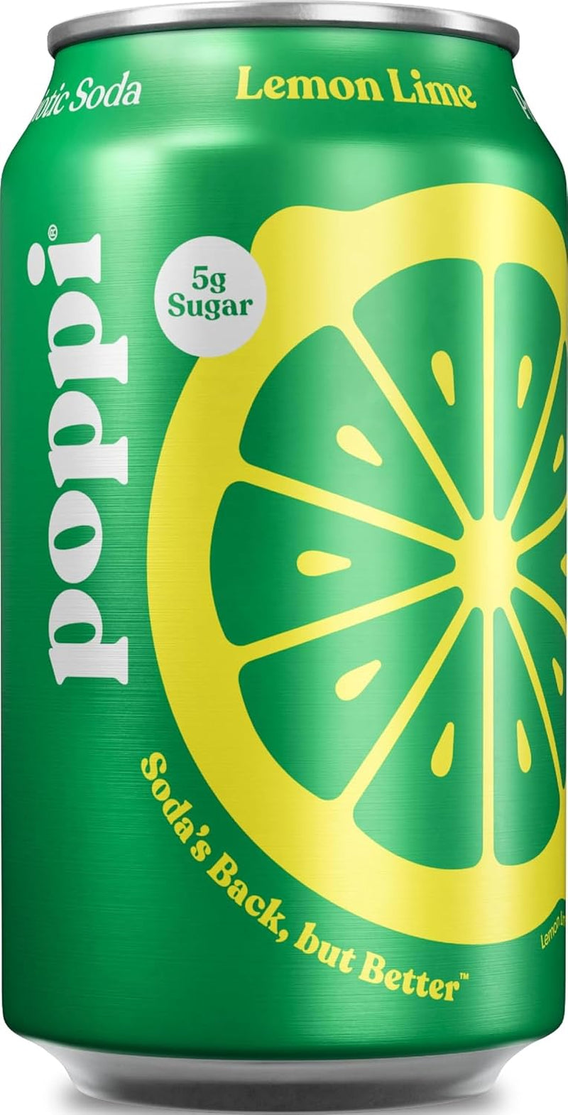 Poppi Sparkling Prebiotic Soda Beverage with Apple Cider Vinegar, Seltzer Water and Fruit Juice, Lemon Lime Flavor, 12 Fl Oz, 1 Count, Packaging May Vary