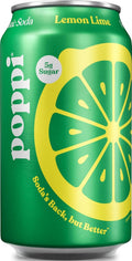 Poppi Sparkling Prebiotic Soda Beverage with Apple Cider Vinegar, Seltzer Water and Fruit Juice, Lemon Lime Flavor, 12 Fl Oz, 1 Count, Packaging May Vary