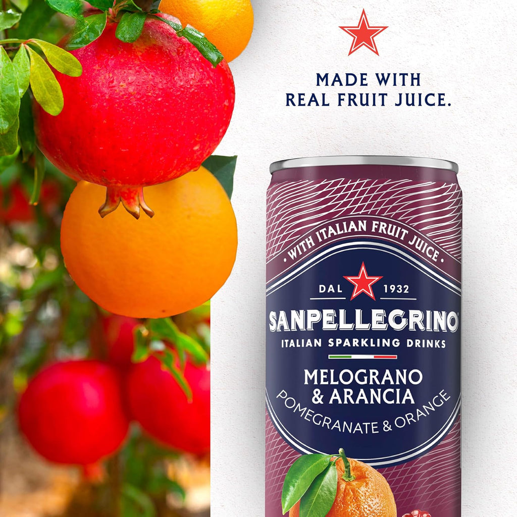 Sanpellegrino Crafted Soda Italiana, Pomegranate & Orange, 24 Pack