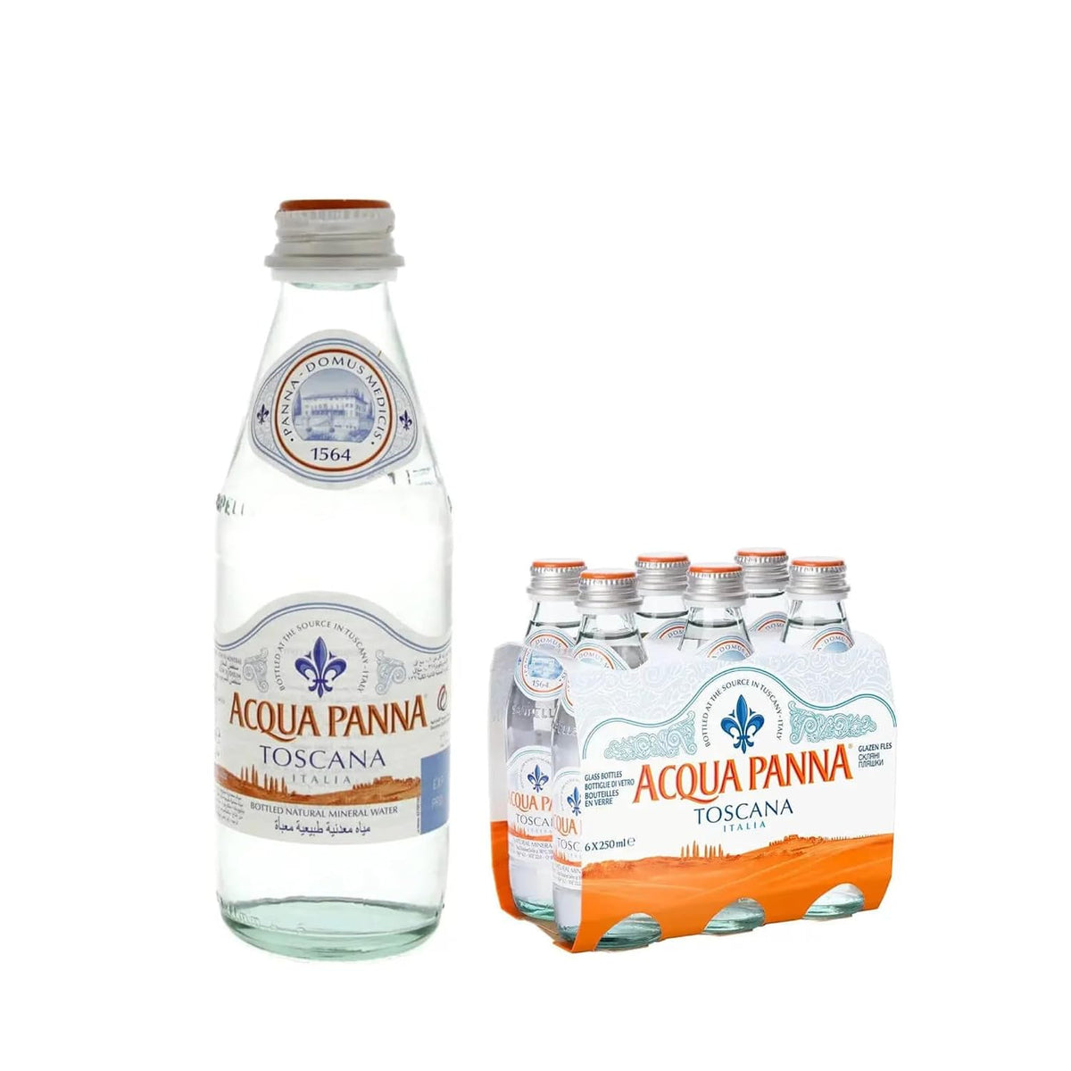 Aqua Panna Natural Spring Water 250 Ml 8.8 Fluid Ounce Glass Bottles (12 Pack) – Premium Still Water Imported from Italy – Packaged by ™
