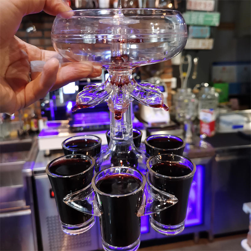6-Shot Glass Wine Dispenser Rack