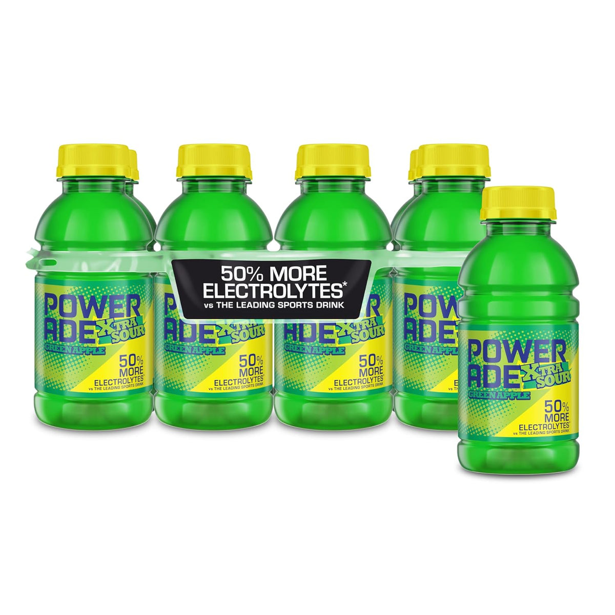 XTRA SOUR Sports Drink, Green Apple Electrolyte Drink 12 Oz (8 Pk)