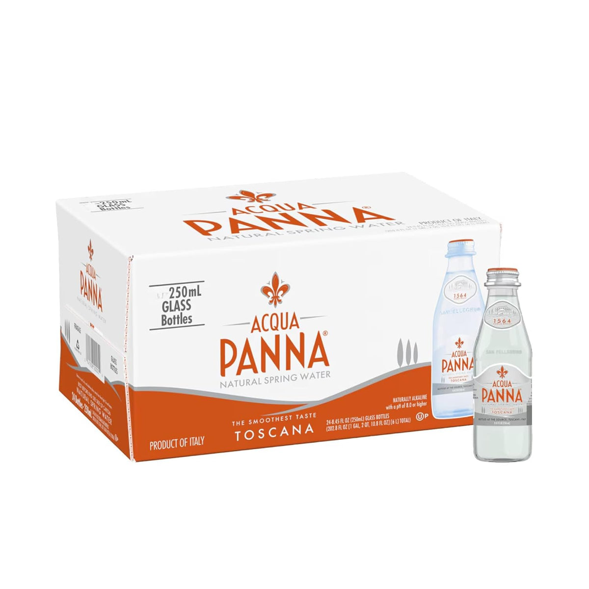 Aqua Panna Natural Spring Water 250 Ml 8.8 Fluid Ounce Glass Bottles (12 Pack) – Premium Still Water Imported from Italy – Packaged by ™